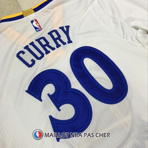 Maillot Authentique Manche Courte Golden State Warriors Curry 30 Blanc